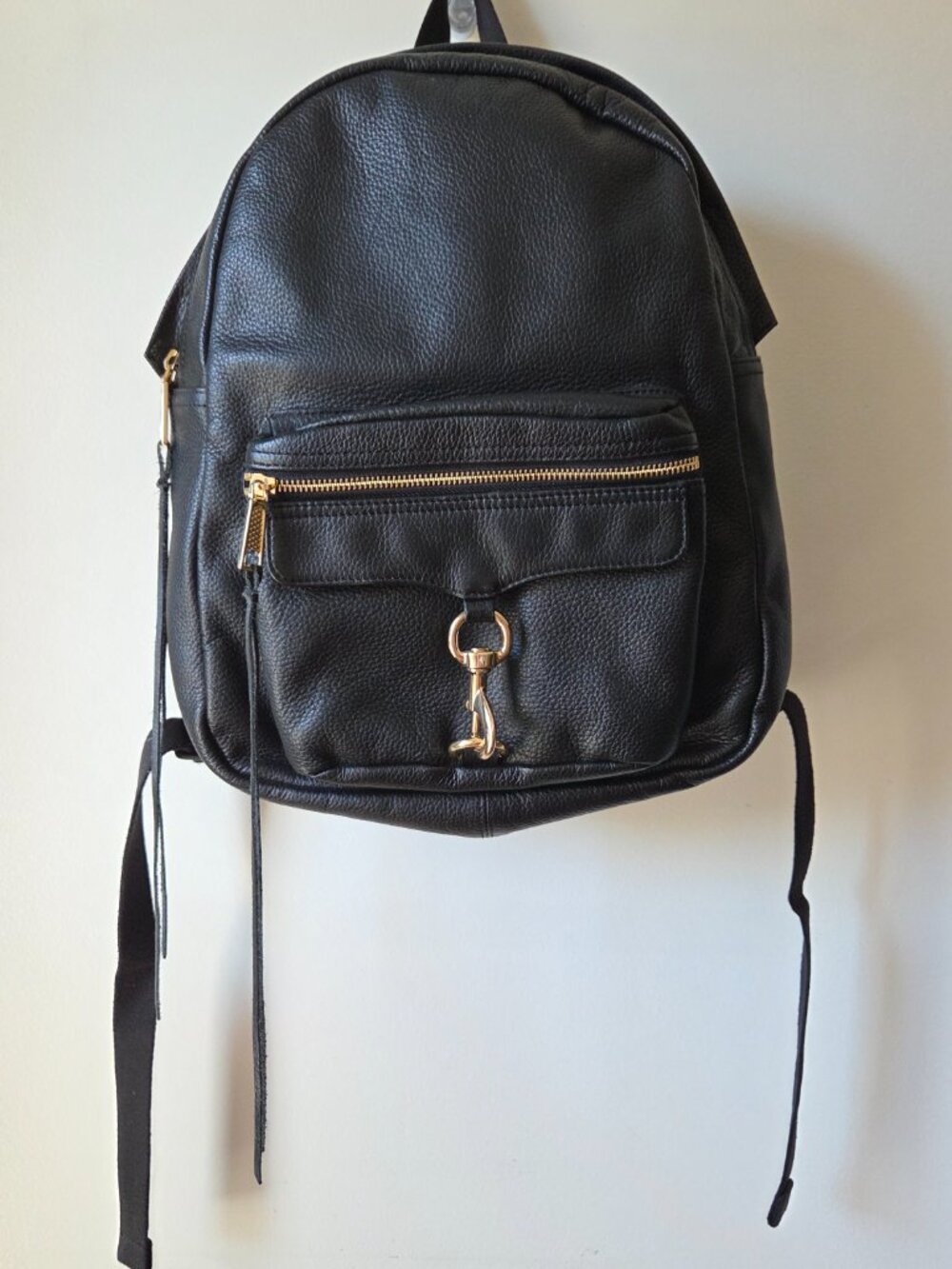 EUC LIKE NEW REBECCA MINKOFF PEBBLED GENUINE LEATHER LARGE BACKPACK BLACK